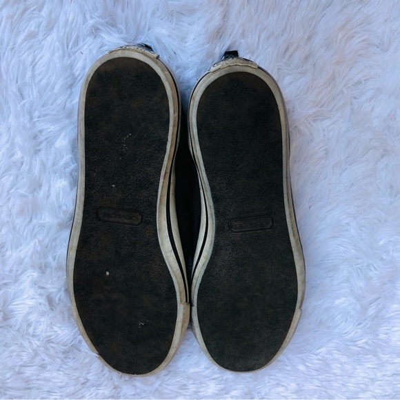 Coach Lucey Signature Canvas Slip On No Lace Shoe Women 8B Low Top Black - Picture 7 of 8